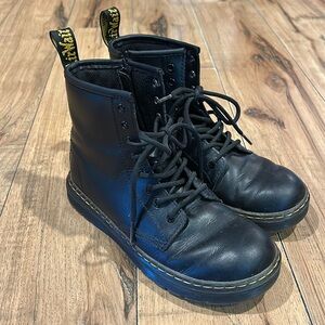 Dr. Martens Zavala J Black Leather Boots Kids 3Y